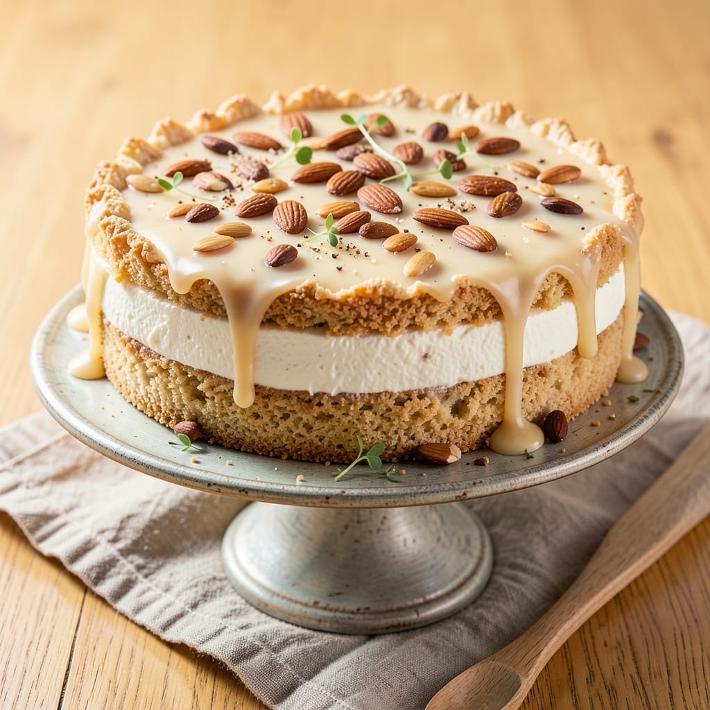 Almond Cream Cheese Cake Recipe: Flaky Layers and Nutty Crunch in Every Bite