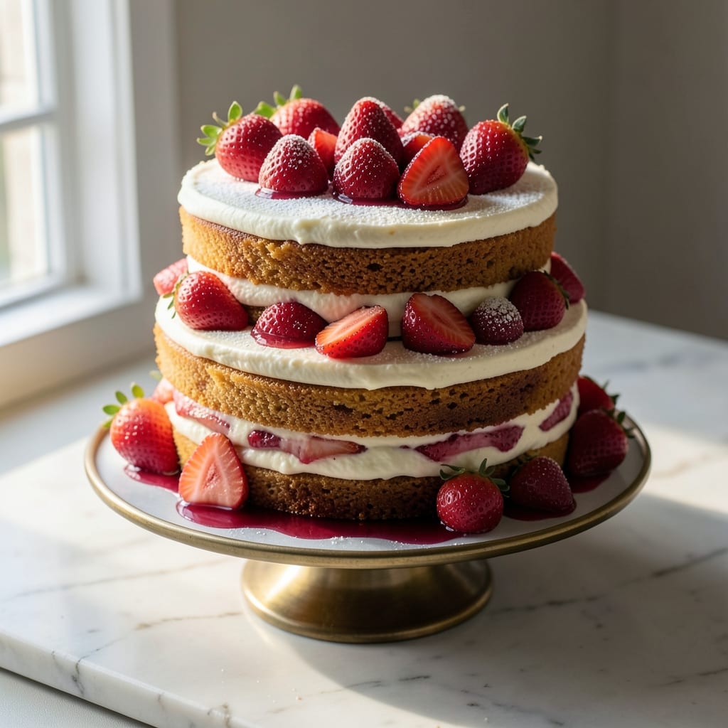 Amazing Strawberry Cake Recipe: Bright Red Layers and Buttery Vanilla Crunch