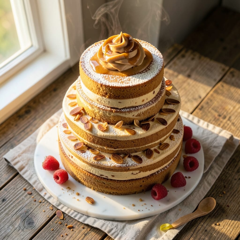 Amaretto Divine Cake Recipe: Almond-Infused Layers with Caramelized Top