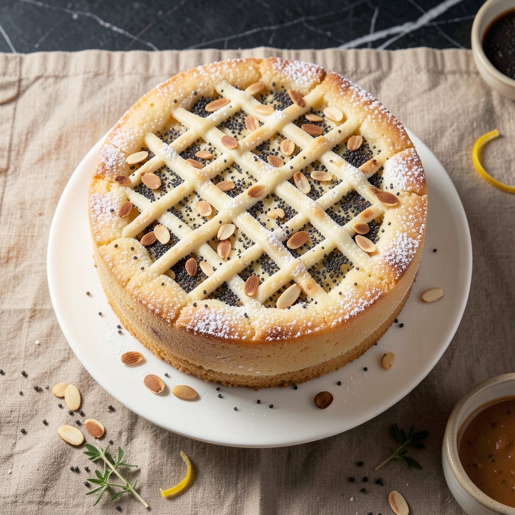 Almond Poppyseed Cake Recipe: Nutty Vanilla Layers With Crunchy Topping