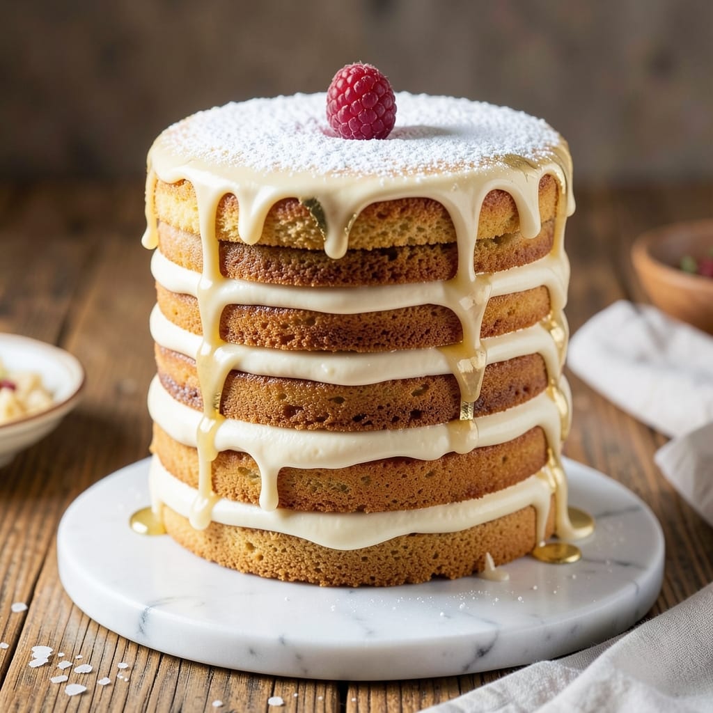 10 Layer Cake Recipe: Vanilla Bean Buttercream Rivers and Crispy Top Magic