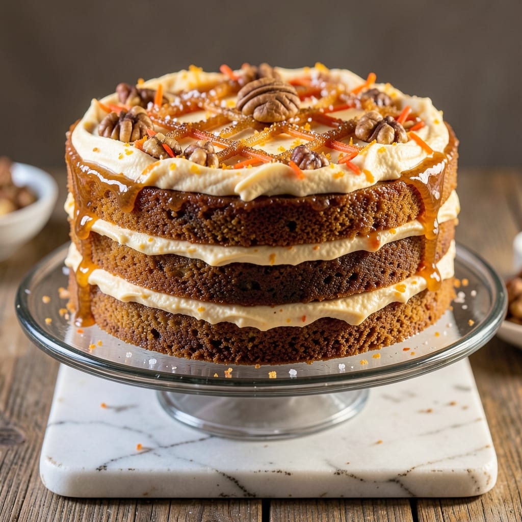 Six-Inch 2-Layer Carrot Cake Recipe: Walnut-Studded Frosting Rivers