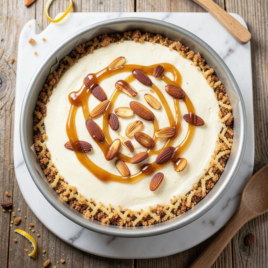 Amaretto Cheesecake Recipe No-Bake: Boozy Almond Crunch Over Velvety Layers