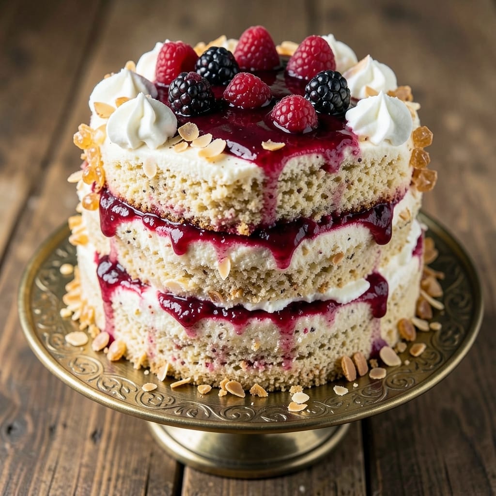 Almond Berry Cake Recipe: Nutty Swirls and Juicy Fruit Bursts