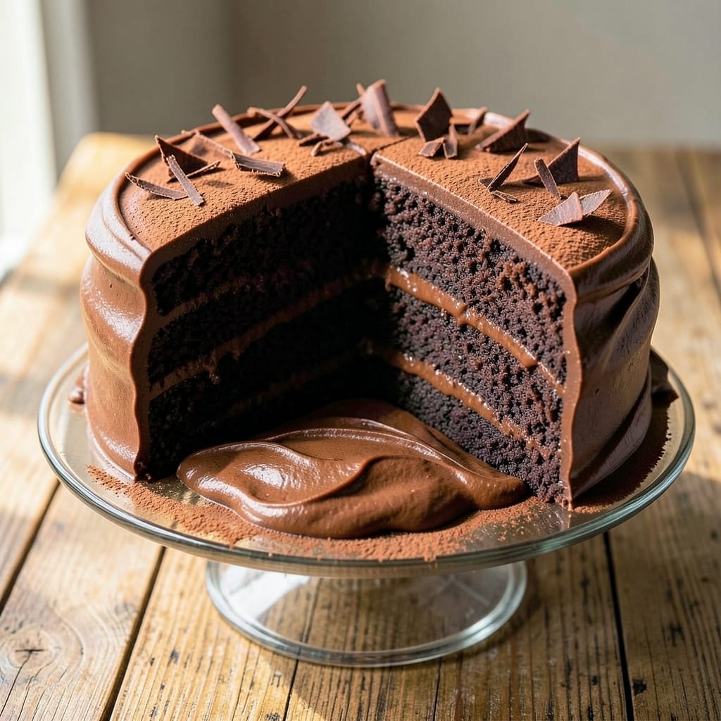 All-Chocolate Cake Recipe: Triple-Layer Fudgy Richness With Crispy Crust