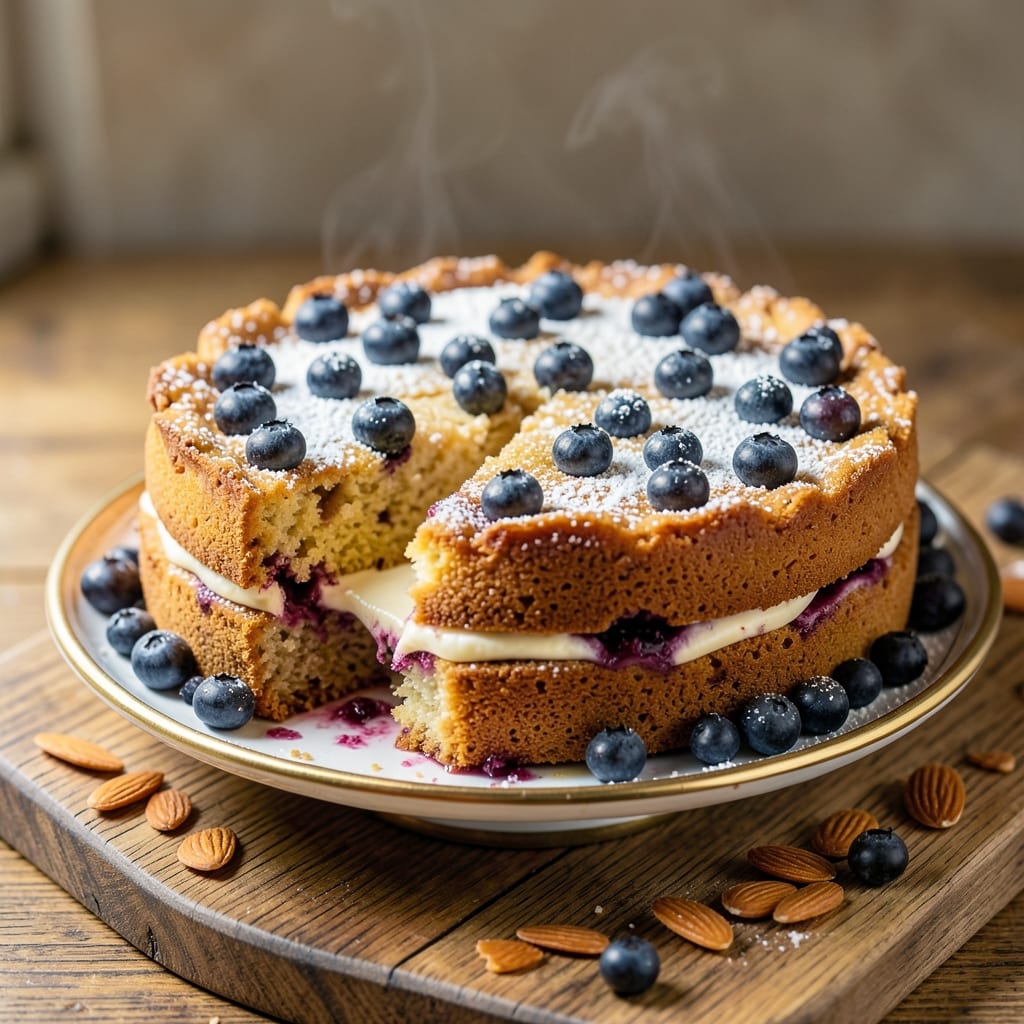 Almond Flour Blueberry Cake Recipe: Light-as-Air Crisp With Bursting Berries